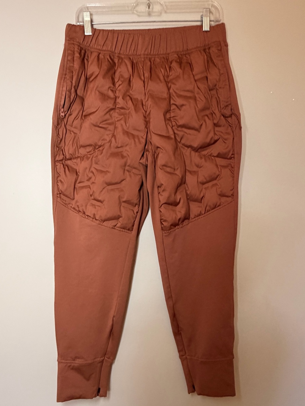 CALIA Hybrid Insulated Jogger Pants Rust Brown Quilted Athletic Medium